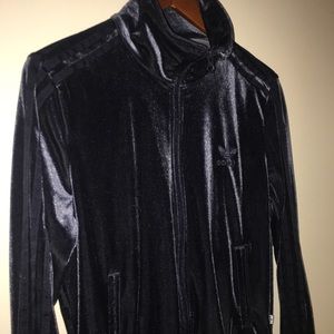 ADIDAS Woman’s Navy Blue Velvet Track Jacket